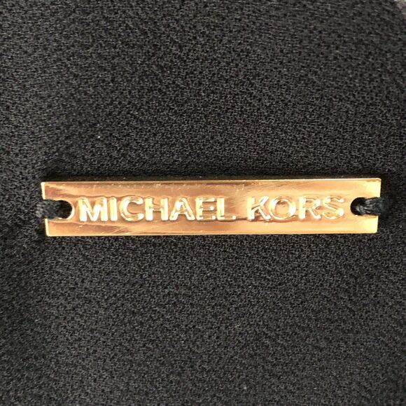 Michael Kors Womens Floral Short Sleeve Blouse Split Back Sheer Size Medium - Picture 9 of 13